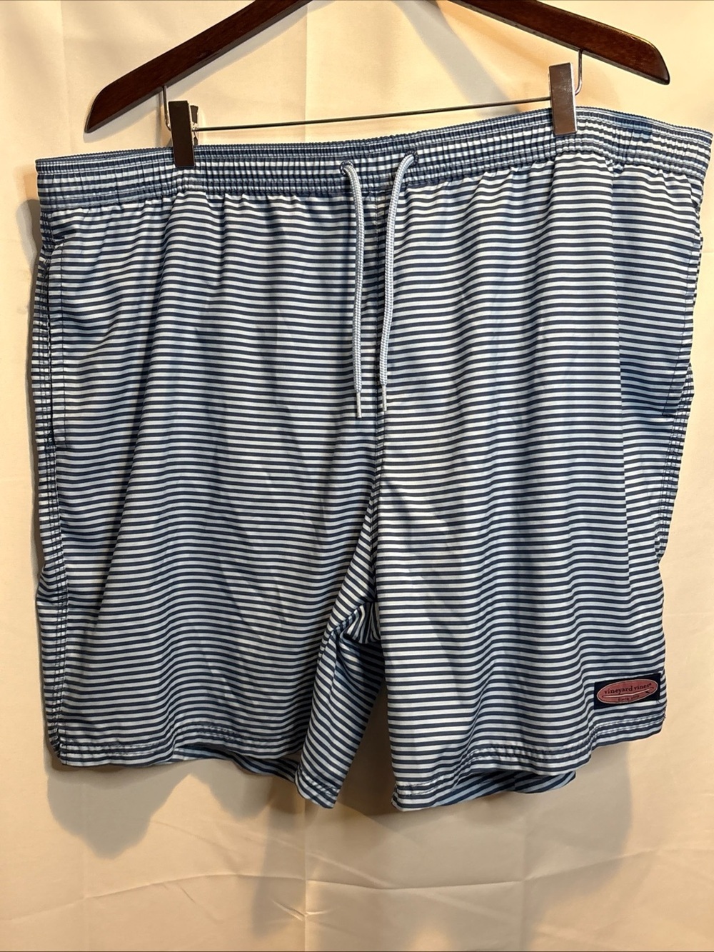 Vineyard Vines Navy & White Striped Swim Trunks